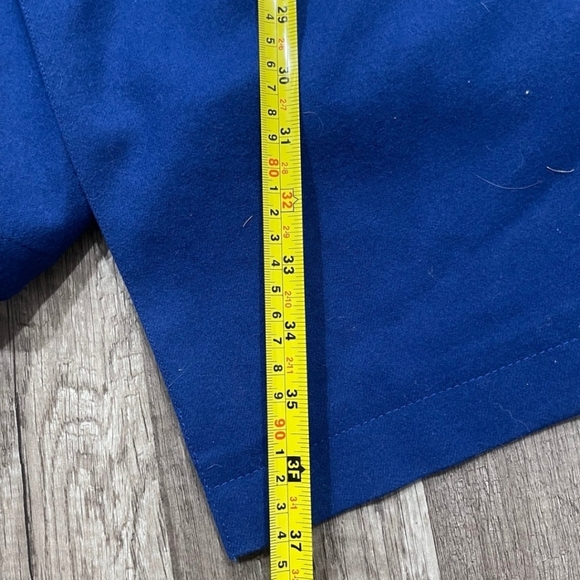 Vintage GUY LAROCHE CELINE PARIS blue Wool Cape Jacket Throw Poncho Designer - Picture 8 of 12